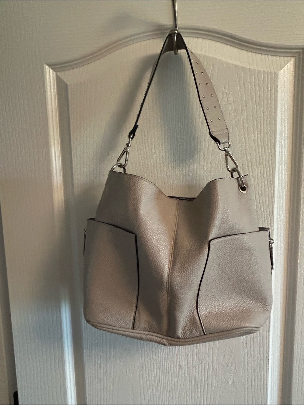 Steve Madden Pebbled Hobo Shoulder Bag in Taupe